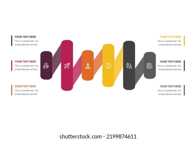 Infographic design elements for your business data with 6 options, parts, steps, timelines or processes