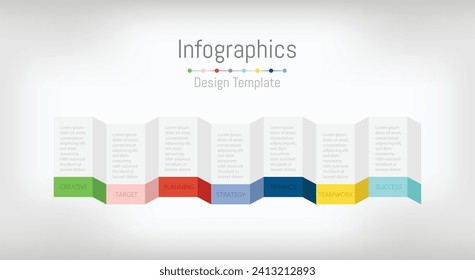 Infographic design elements for your business data with 7 options, parts, steps, timelines or processes. Vector Illustration.