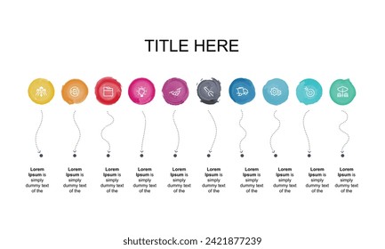 Infografische Design-Elemente für Ihre Geschäftsdaten mit 10 Optionen, Teilen, Schritten, Zeitplänen oder Prozessen. Vektorgrafik.