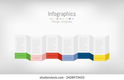 Infographic design elements for your business data with 6 options, parts, steps, timelines or processes. Vector Illustration.