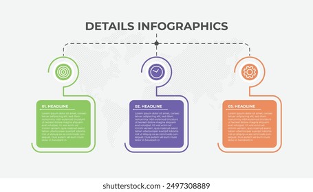 Infographic design elements for your business data with 3 options, parts, steps, timelines or processes. Vector Illustration.