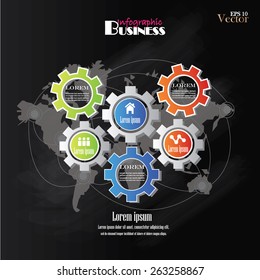 Infographic Design Elements for Your Business .infographic design on chalkboard Vector Illustration.