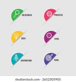 Elementos de diseño de infografía para los datos de su negocio con 6 opciones