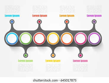 Infographic design elements for your business with 7 options, parts, steps or processes, Vector Illustration.