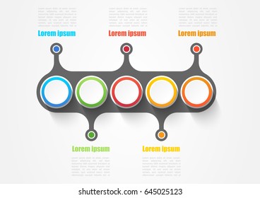 Infographic design elements for your business with 5 options, parts, steps or processes, Vector Illustration.