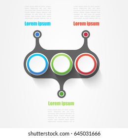 Infographic design elements for your business with 3 options, parts, steps or processes, Vector Illustration.