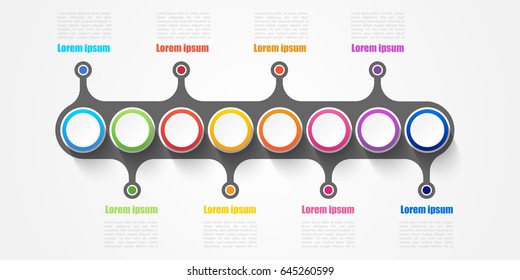 Infographic design elements for your business with 8 options, parts, steps or processes, Vector Illustration.