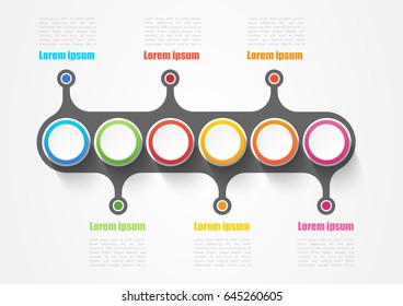 Infographic design elements for your business with 6 options, parts, steps or processes, Vector Illustration.