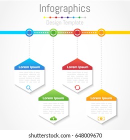 Infographic design elements for your business with 4 options, parts, steps or processes, Vector Illustration.