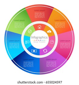 Infographic design elements for your business with 7 options, parts, steps or processes, Vector Illustration.