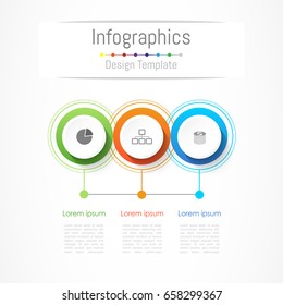 Infographic design elements for your business with 3 options, parts, steps or processes, Vector Illustration.
