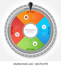 Infographic design elements for your business with 4 options, parts, steps or processes, Vector Illustration.