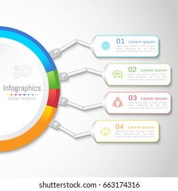 Infographic design elements for your business with 4 options, parts, steps or processes, Vector Illustration.