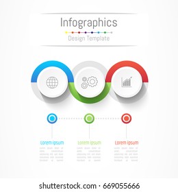 Infographic design elements for your business with 3 options, parts, steps or processes, Vector Illustration.