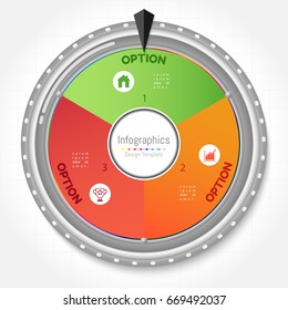 Infographic design elements for your business with 3 options, parts, steps or processes, Vector Illustration.