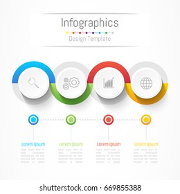 Infographic design elements for your business with 4 options, parts, steps or processes, Vector Illustration.