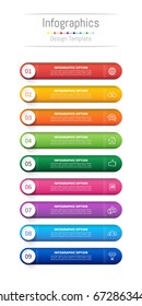 Infographic design elements for your business with 9 options, parts, steps or processes, Vector Illustration.