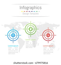 Infographic design elements for your business with 3 options, parts, steps or processes, Vector Illustration. Elements of this image furnished by NASA