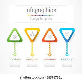 Infographic design elements for your business data with 4 options, parts, steps, timelines or processes. Vector Illustration.