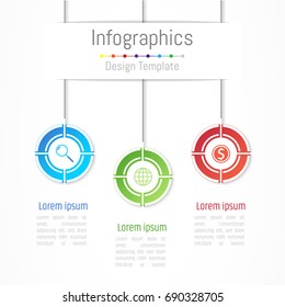 Infographic design elements for your business data with 3 options, parts, steps, timelines or processes. Vector Illustration.
