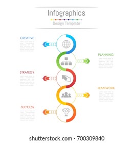 Infographic design elements for your business data with 5 options, parts, steps, timelines or processes. Vector Illustration.