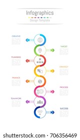 Infographic design elements for your business data with 8 options, parts, steps, timelines or processes. Vector Illustration.