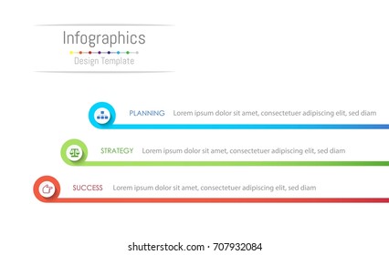 Infographic design elements for your business data with 3 options, parts, steps, timelines or processes. Vector Illustration.