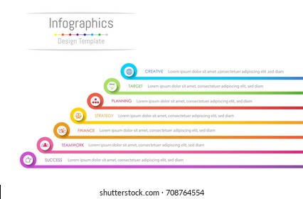 Infographic design elements for your business data with 7 options, parts, steps, timelines or processes. Vector Illustration.
