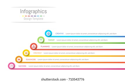 Infographic design elements for your business data with 6 options, parts, steps, timelines or processes. Vector Illustration.