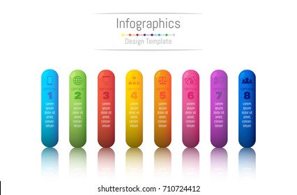 Infographic design elements for your business data with 8 options, parts, steps, timelines or processes. Vector Illustration.