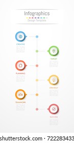Infographic design elements for your business data with 6 options, parts, steps, timelines or processes. Vector Illustration.