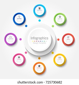 Infographic design elements for your business data with 8 options, parts, steps, timelines or processes. Vector Illustration.