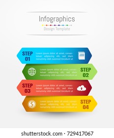 Infographic design elements for your business data with 4 options, parts, steps, timelines or processes. Vector Illustration.