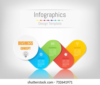 Infographic design elements for your business data with 4 options, parts, steps, timelines or processes. Vector Illustration.
