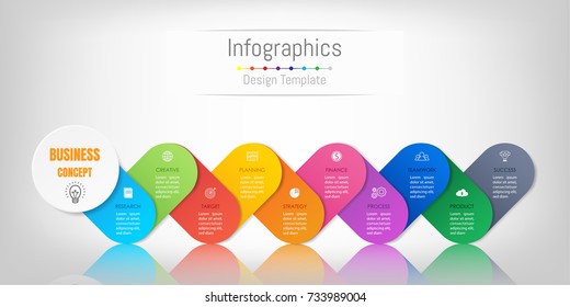 Infographic design elements for your business data with 10 options, parts, steps, timelines or processes. Vector Illustration.