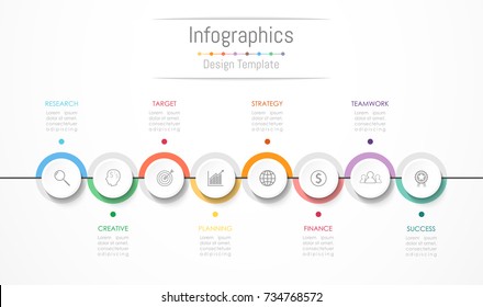 Infographic design elements for your business data with 8 options, parts, steps, timelines or processes. Vector Illustration.