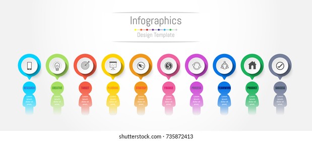 Infographic design elements for your business data with 10 options, parts, steps, timelines or processes. People's communication concept, Vector Illustration.