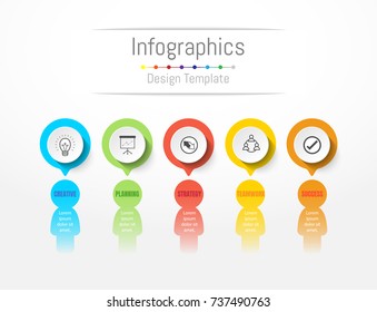 Infographic design elements for your business data with 5 options, parts, steps, timelines or processes. People's communication concept, Vector Illustration.