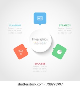 Infographic design elements for your business data with 3 options, parts, steps, timelines or processes. Vector Illustration.