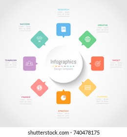 Infographic design elements for your business data with 8 options, parts, steps, timelines or processes. Vector Illustration.