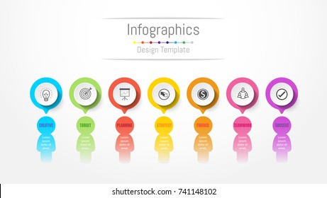 Infographic design elements for your business data with 7 options, parts, steps, timelines or processes. People's communication concept, Vector Illustration.