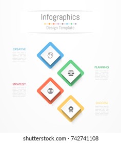 Infographic design elements for your business data with 4 options, parts, steps, timelines or processes. Vector Illustration.