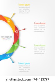 Infographic design elements for your business data with 4 options, parts, steps, timelines or processes. Circle round concept, Vector Illustration.