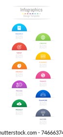 Infographic design elements for your business data with 10 options, parts, steps, timelines or processes. Paper style concept, Vector Illustration.