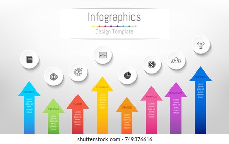 Infographic design elements for your business data with 8 options, parts, steps, timelines or processes. Vector Illustration.