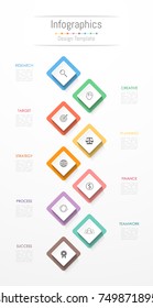 Infographic design elements for your business data with 9 options, parts, steps, timelines or processes. Vector Illustration.