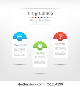 Infographic design elements for your business data with 3 options, parts, steps, timelines or processes. Vector Illustration.