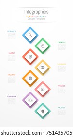 Infographic design elements for your business data with 8 options, parts, steps, timelines or processes. Vector Illustration.