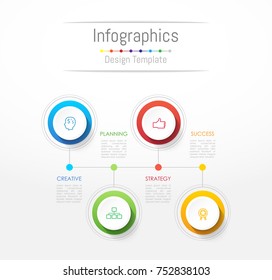 Infographic design elements for your business data with 4 options, parts, steps, timelines or processes. Vector Illustration.