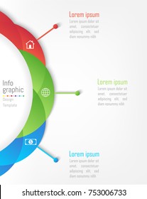 Infographic design elements for your business data with 3 options, parts, steps, timelines or processes. Circle round concept, Vector Illustration.